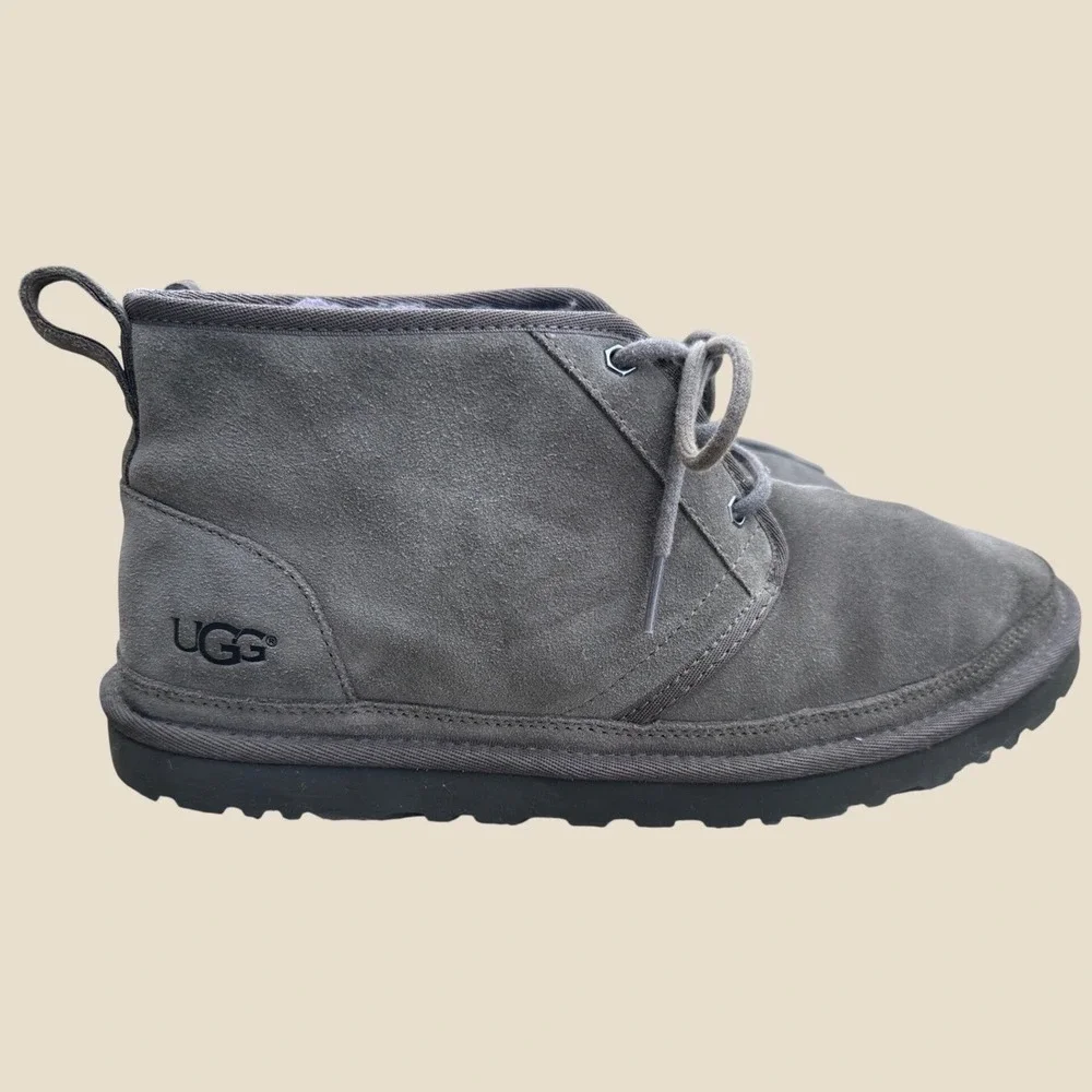UGG Neumel Grey Suede Lace Up Chukka Boots Mens Size 12 3236